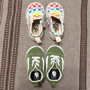 Vans Kids Sneakers - Green and Checkered